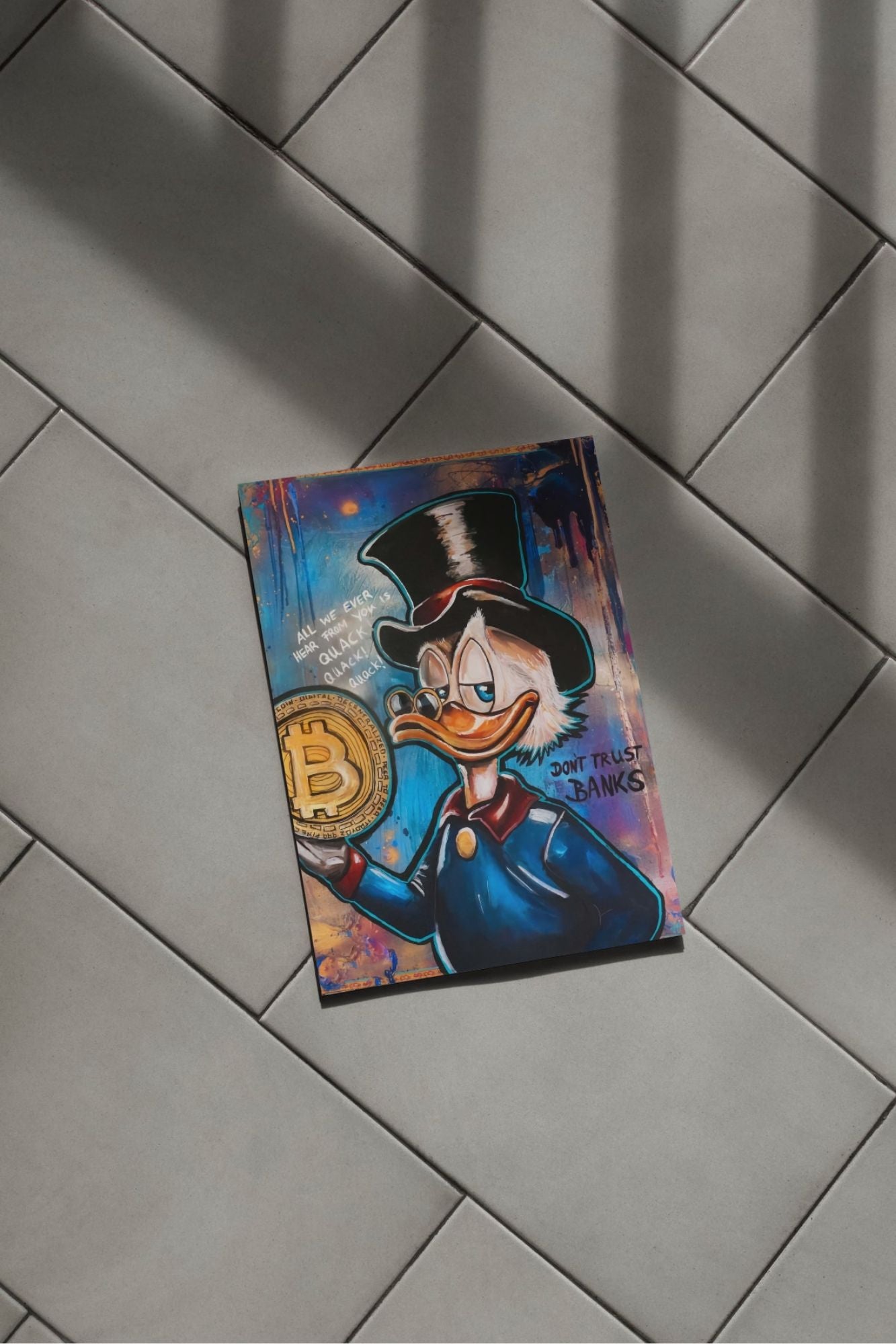 Plakat Sknerus McKwacz Don't Trust Banks